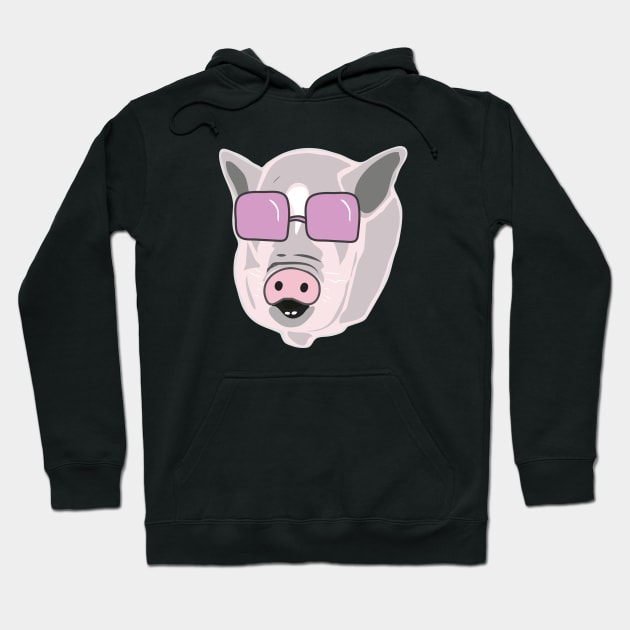 Cool Potbelly Pig Wearing Sunglasses Hoodie by FruitflyPie